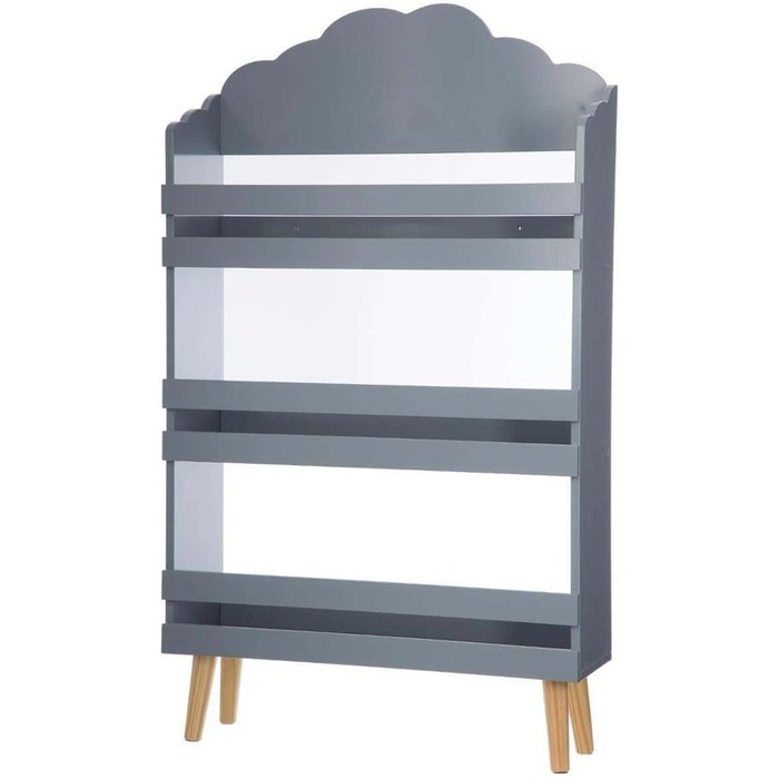 Wellhome librería infantil 3 estantes en gris 58x18x100 cm