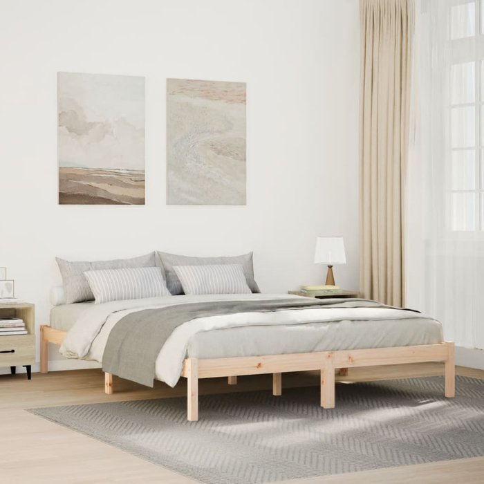 Cama extralarga sin colchón madera maciza de pino 160x220 cm vidaxl