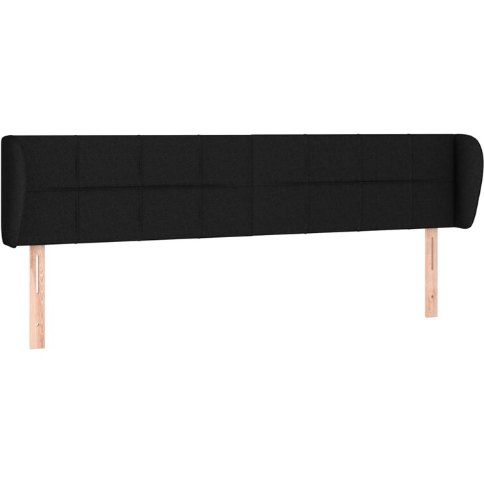 Cabecero cama - mueble cabecero de tela negro 163x23x78/88 cm