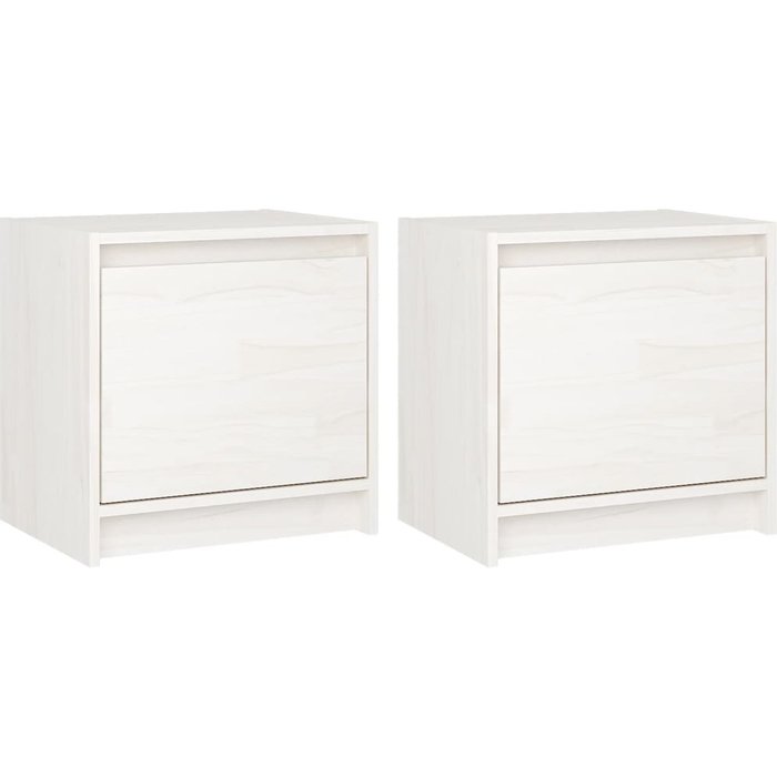 Mesitas de noche 2 uds blanco 40x30,5x40 cm madera maciza de pino
