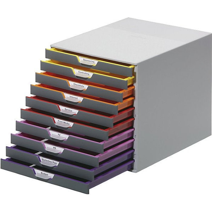 Varicolor 10 cajonera de 10 cajones - deslizamiento silencioso - durable