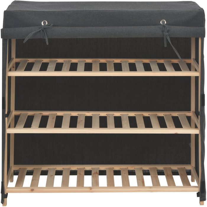 Zapatero con revestimiento de tela gris 79x40x80 cm - comfortxl