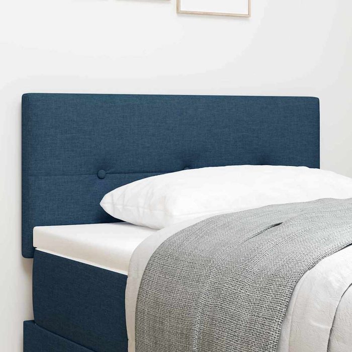 Maison exclusive - cabecero ajustable en altura con cabecera azul 90 cm tela