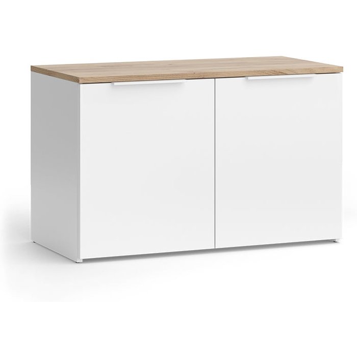 Vicco aparador wido, blanco/sonoma, 80 x 50 cm con 2 puertas