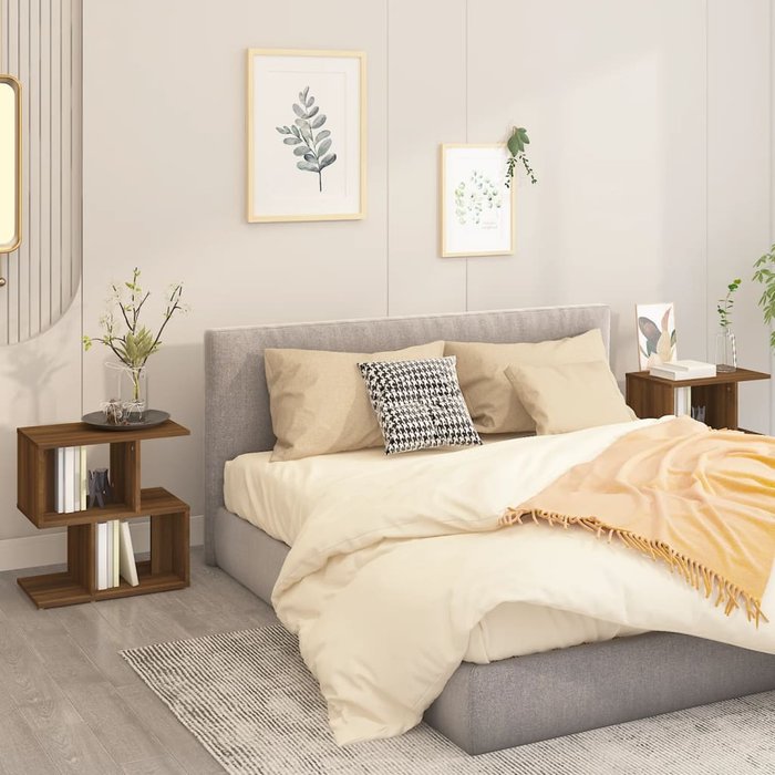 Mesitas de noche, 2 unidades, roble marrón, 50x30x51,5 cm