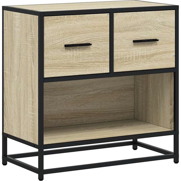 Mesita de noche roble sonoma 60x31x60 cm madera contrachapada - comfortxl