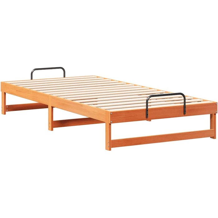 Estructura de cama con asas de transporte marrón