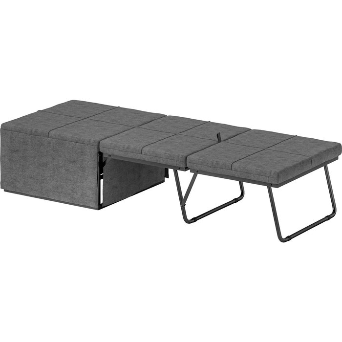 Cama plegable homcom lino, metal gris 181.5x69x37 cm