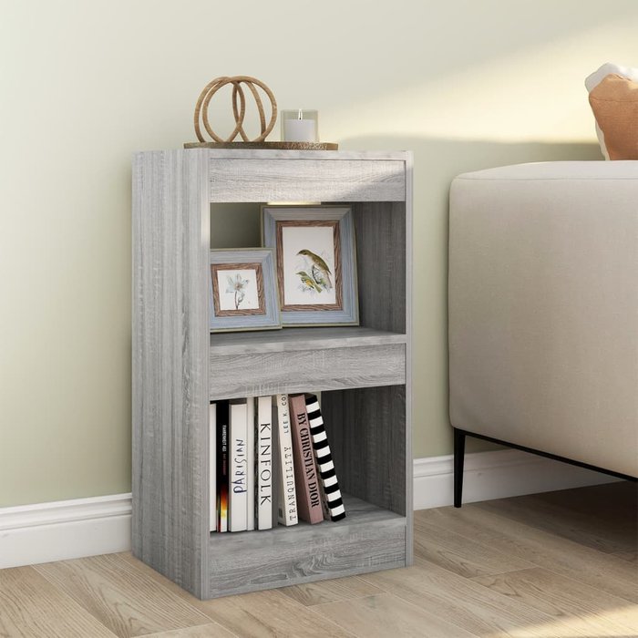 Librería/separador de ambientes sonoma gris 40x30x72 cm