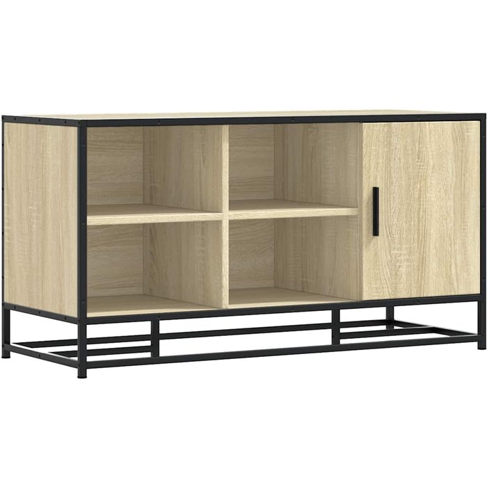 Banco zapatero madera de ingeniería roble sonoma 100x40x53,5 cm - comfortxl