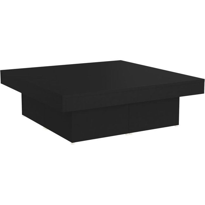 Mesa de centro de contrachapado negro 90x90x28 cm - comfortxl