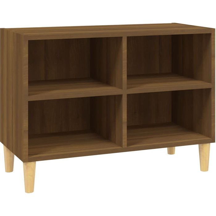 Mueble de tv con patas de roble macizo, marrón, 69,5x30x50 cm - comfortxl