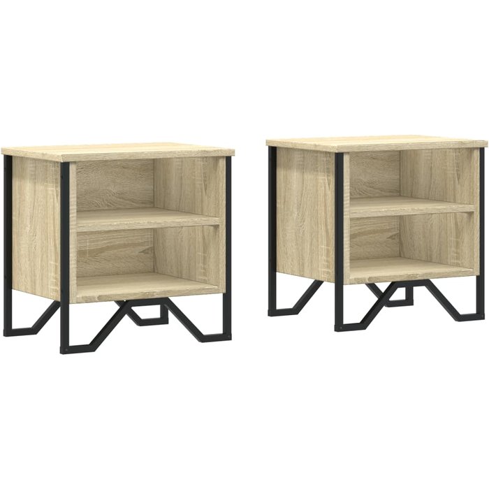 Mesita de noche madera de ingeniería roble sonoma 40x30x40 cm - comfortxl