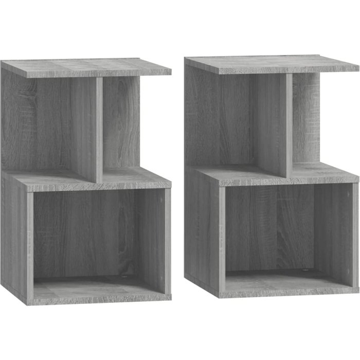 Mesitas de noche 2 piezas contrachapado gris sonoma 35x35x55cm - comfortxl