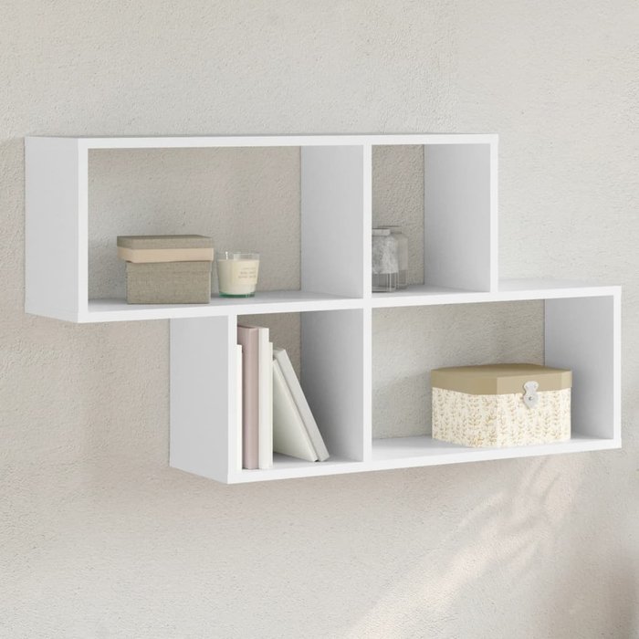 Maison exclusive - estantería de pared madera ingeniería blanco 100x20x53 cm