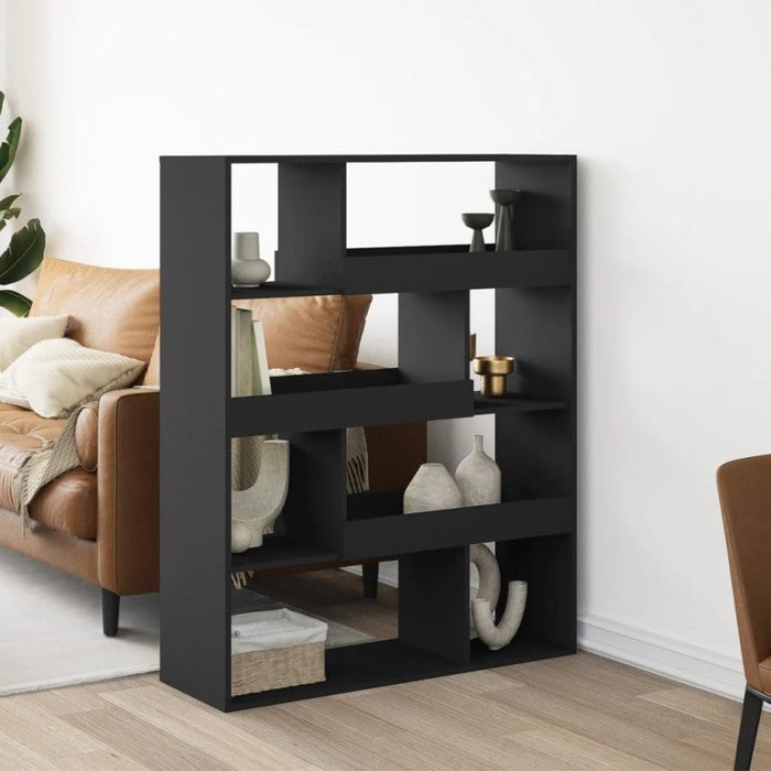 Estantería de madera de ingeniería negra 100x33x125,5 cm vidaxl