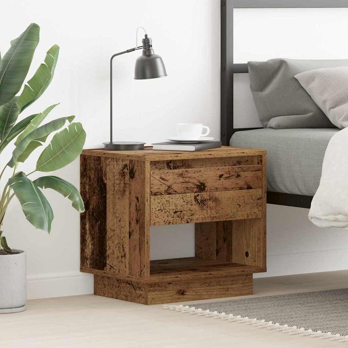 Maison exclusive - mesita de noche con cajón madera vieja 45 x 34 x 44 cm