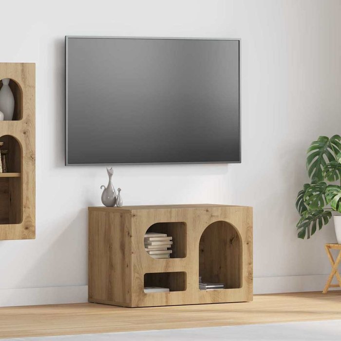 Mueble de tv de roble hecho a mano, 60 x 35 x 40 cm, madera de ingeniería