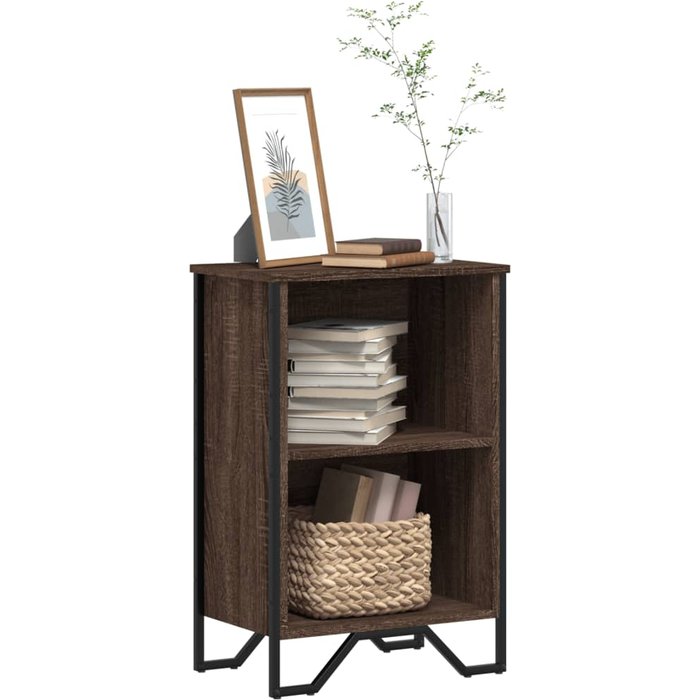 Librería roble marrón 50x31x74,5 cm madera contrachapada