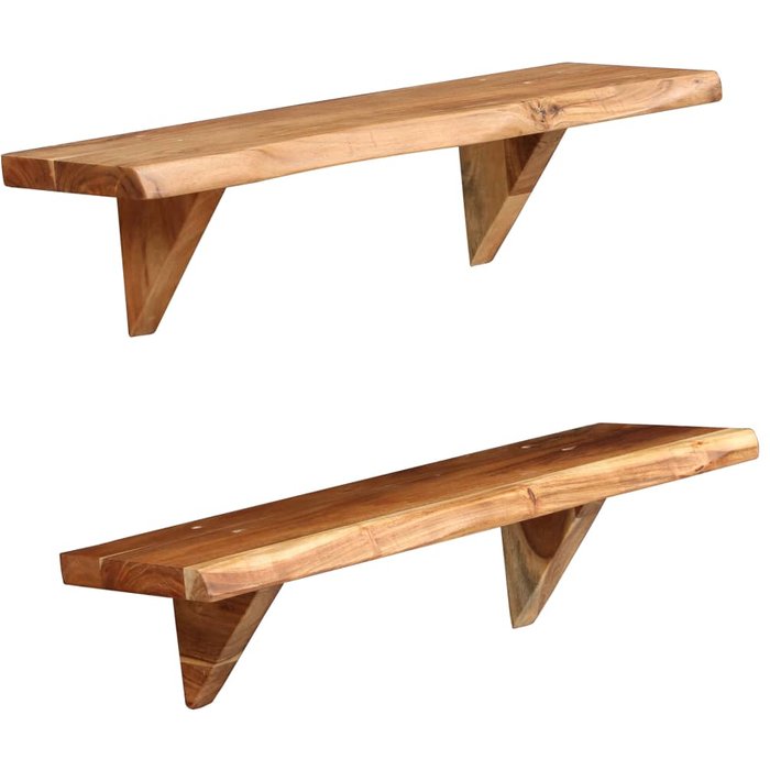 Maison exclusive - estantes de pared 2 uds madera maciza de acacia 60x20x18 cm