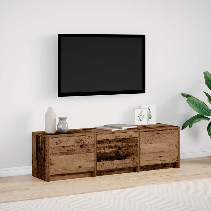 Mueble de tv de madera antigua, 140 x 34 x 40 cm, madera de ingeniería