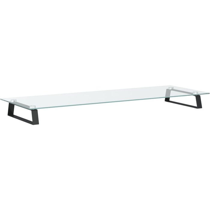 Soporte de monitor vidrio templado y metal negro 100x35x8 cm
