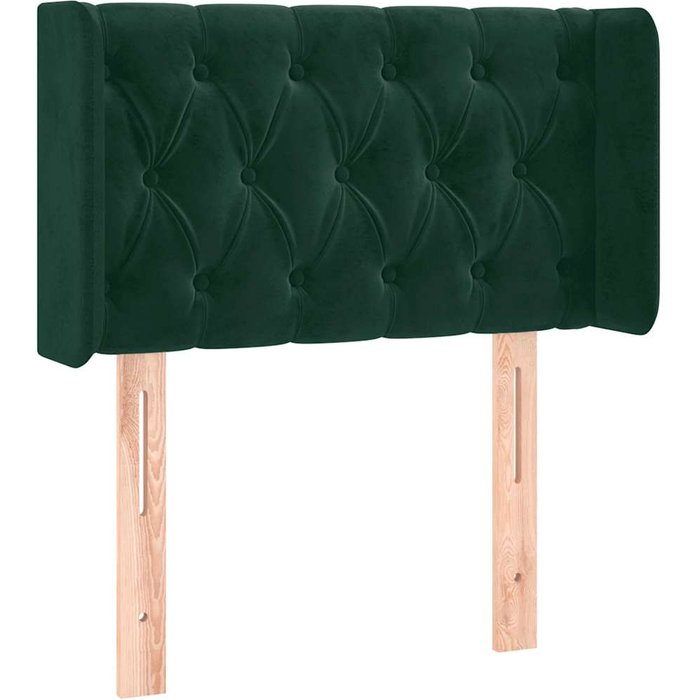 Cabecero cama - mueble cabecero de terciopelo verde oscuro 83x16x78/88 cm