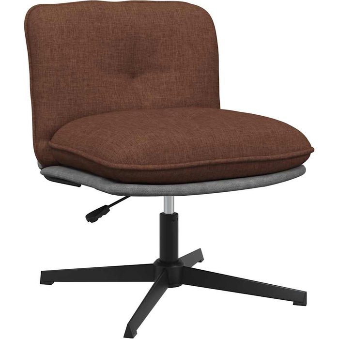 Silla de oficina giratoria de tela marrón vidaxl