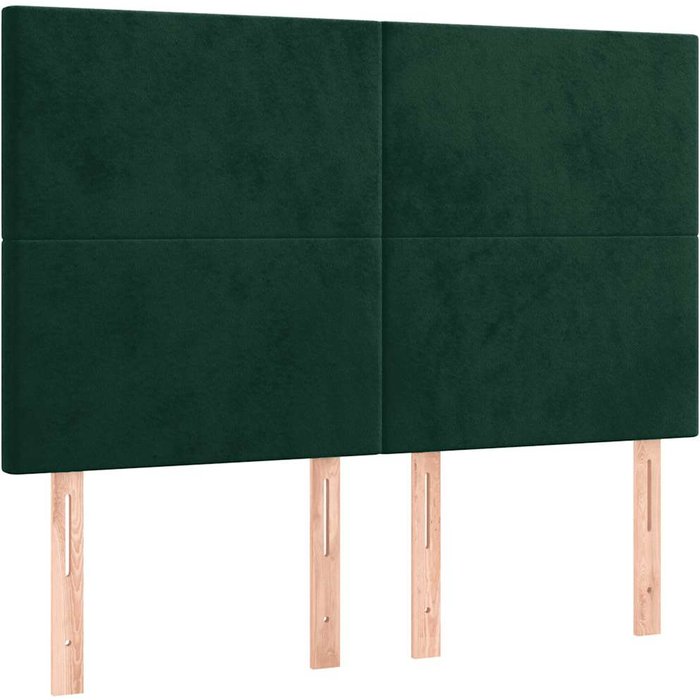 Cabecero cama - mueble cabecero terciopelo verde oscuro 144x5x118/128 cm