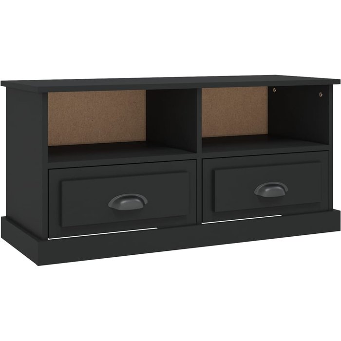 Mueble tv negro 93x35,5x45 cm de madera contrachapada