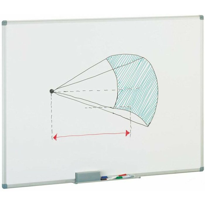 Pizarra magnética faibo melamina 100 x 150 cm aluminio blanco