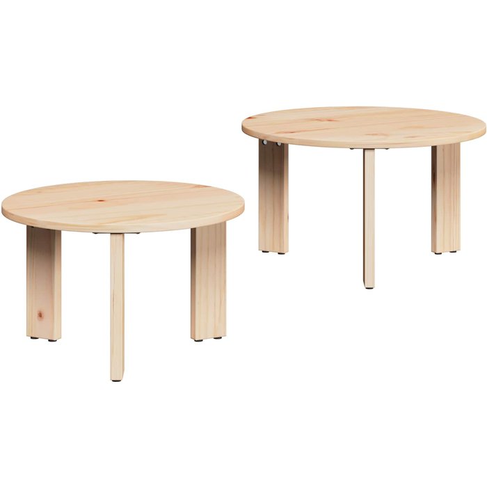 Maison exclusive - mesa de café 2 pcs natural madera maciza de pino
