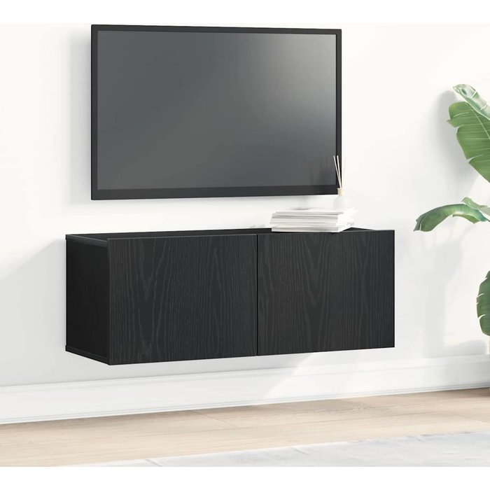 Muebles para tv 2 pcs roble negro 80 x 30 x 30 cm