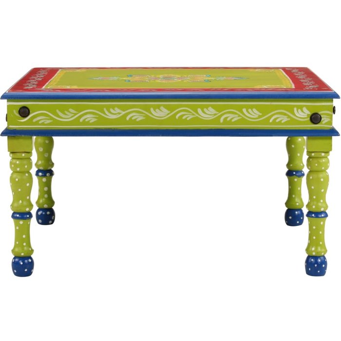 Mesa de centro madera maciza de mango verde pintada a mano - comfortxl