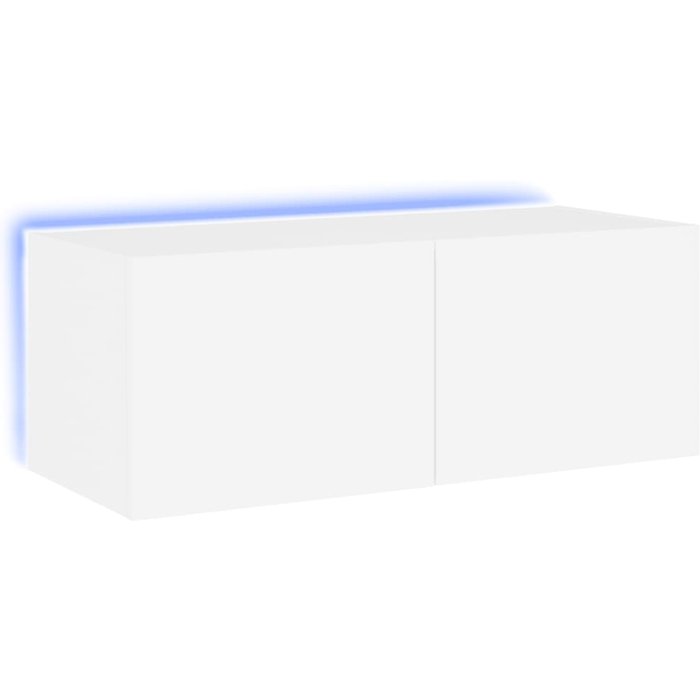 Mueble de tv de pared con iluminación led blanca 80x35x31 cm - comfortxl