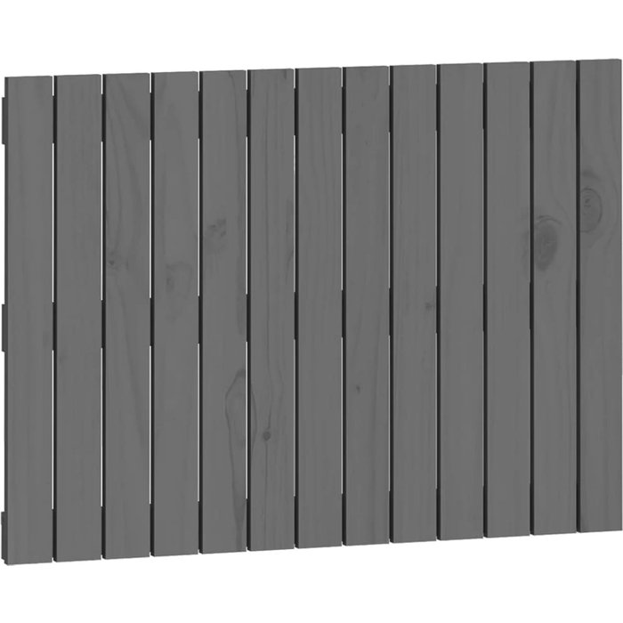 Cabecero de cama de pared madera maciza pino gris 82,5x3x60 cm - comfortxl