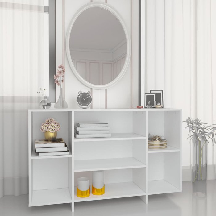 Aparador blanco 120x30x75 cm madera contrachapada
