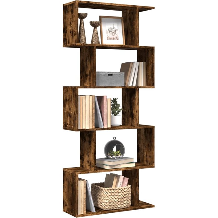 Maison exclusive - librería divisora 5 niveles madera roble ahumado 70x24x161 cm