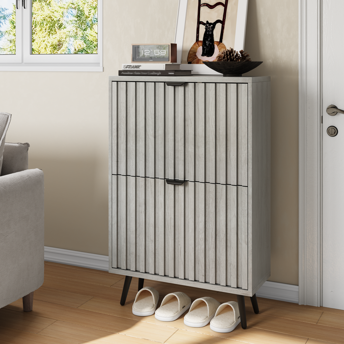 Mueble de baño diseño ranuras gris 2 cajones abatibles para entrada pasillo