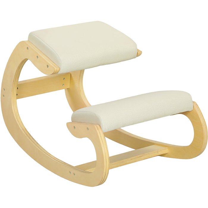 Silla ergonómica de rodillas con cojines acolchados 55x85x55cm crema