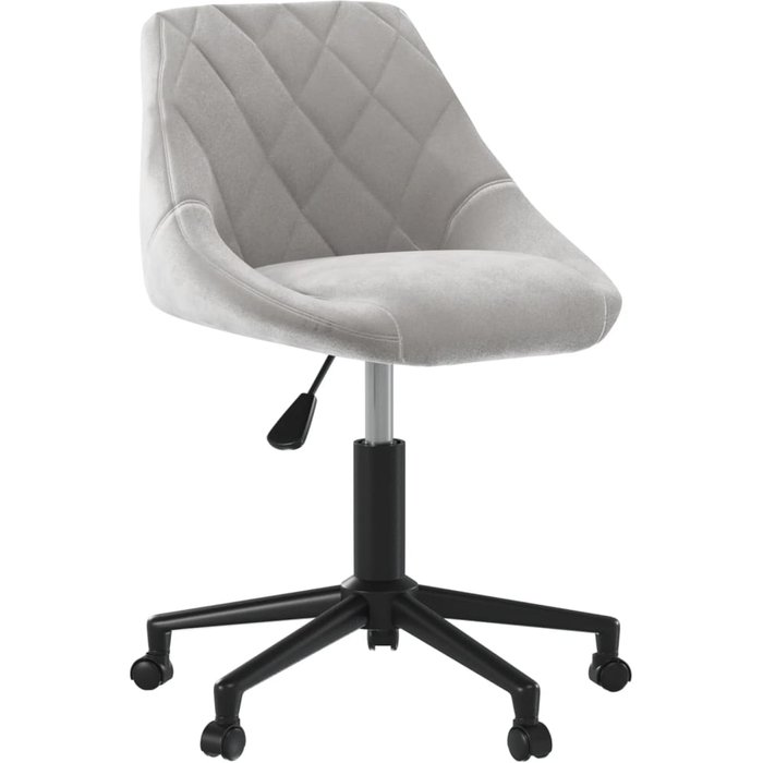 Silla de oficina | sillón oficina giratoria de terciopelo gris claro cfw55439