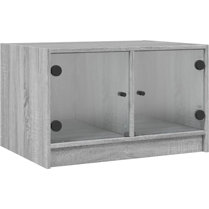 Mesa de centro con puertas de vidrio gris sonoma 68x50x42 cm - comfortxl
