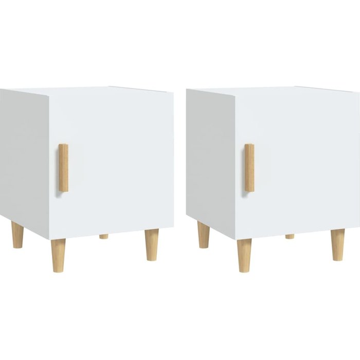 Mesitas de noche 2 unidades madera contrachapada blancas - comfortxl