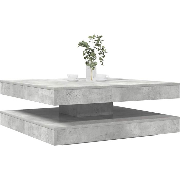 Mesa de centro giratoria 360 grados gris hormigón 90x90x34,5 cm vidaxl