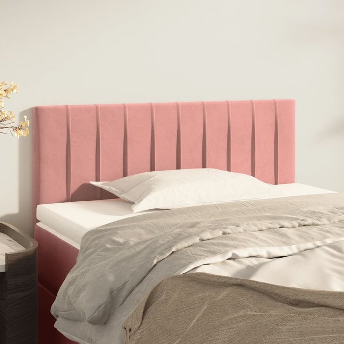 Cabecero terciopelo rosa 90x5x78/88 cm