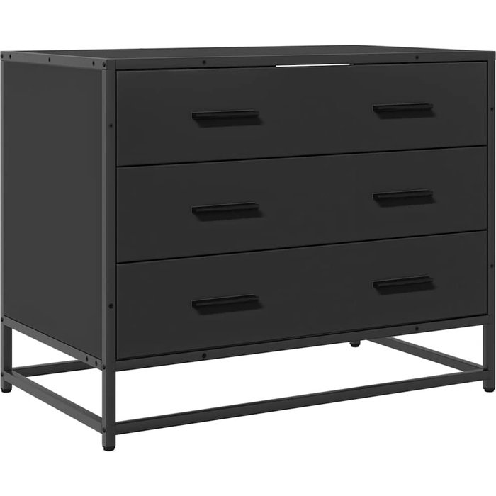 Cajonera de madera contrachapada negro 70x41x56 cm cfw97164