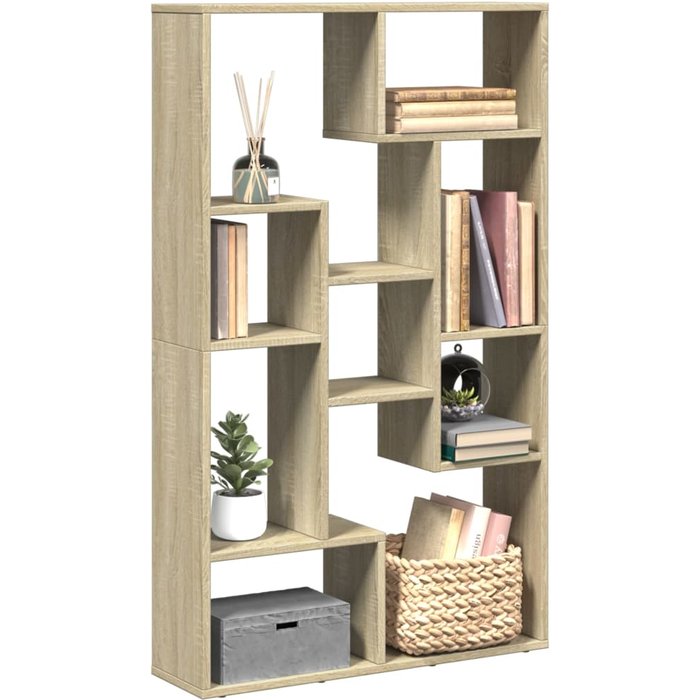 Librería roble sonoma 72x20x120 cm madera contrachapada