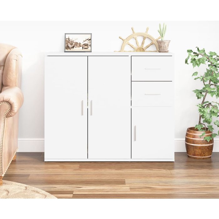 Maison exclusive - aparador de madera contrachapada blanco 91x29,5x75 cm