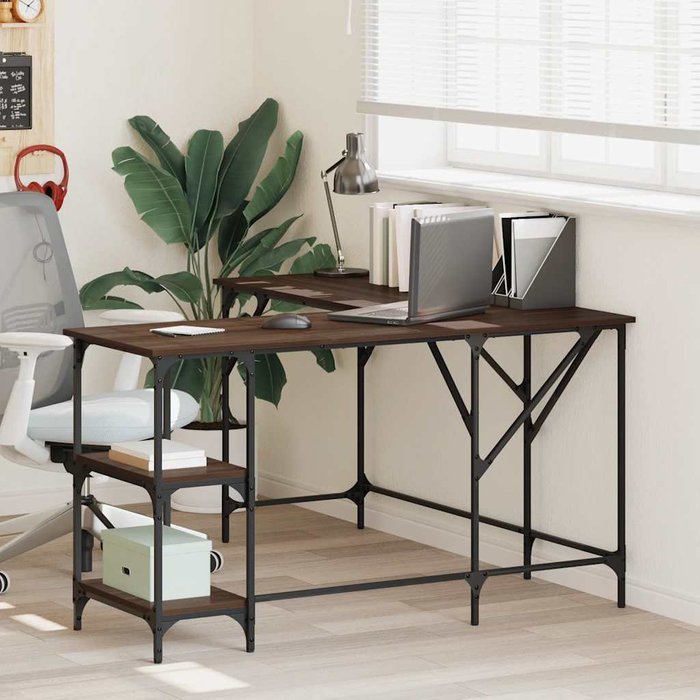 Maison exclusive - escritorio madera de ingeniería roble marrón 139x139x75 cm