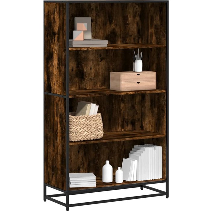 Librería de roble ahumado, 80,5 x 35 x 139 cm, madera de ingeniería. - pangivo